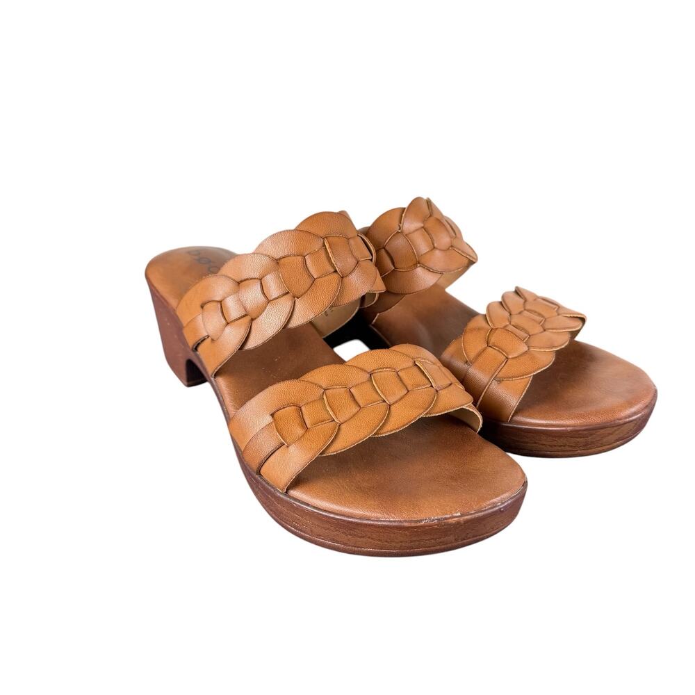 B.O.C. By Born Women Jillian Sandals Size 8M Braided Double Strap Block Heel